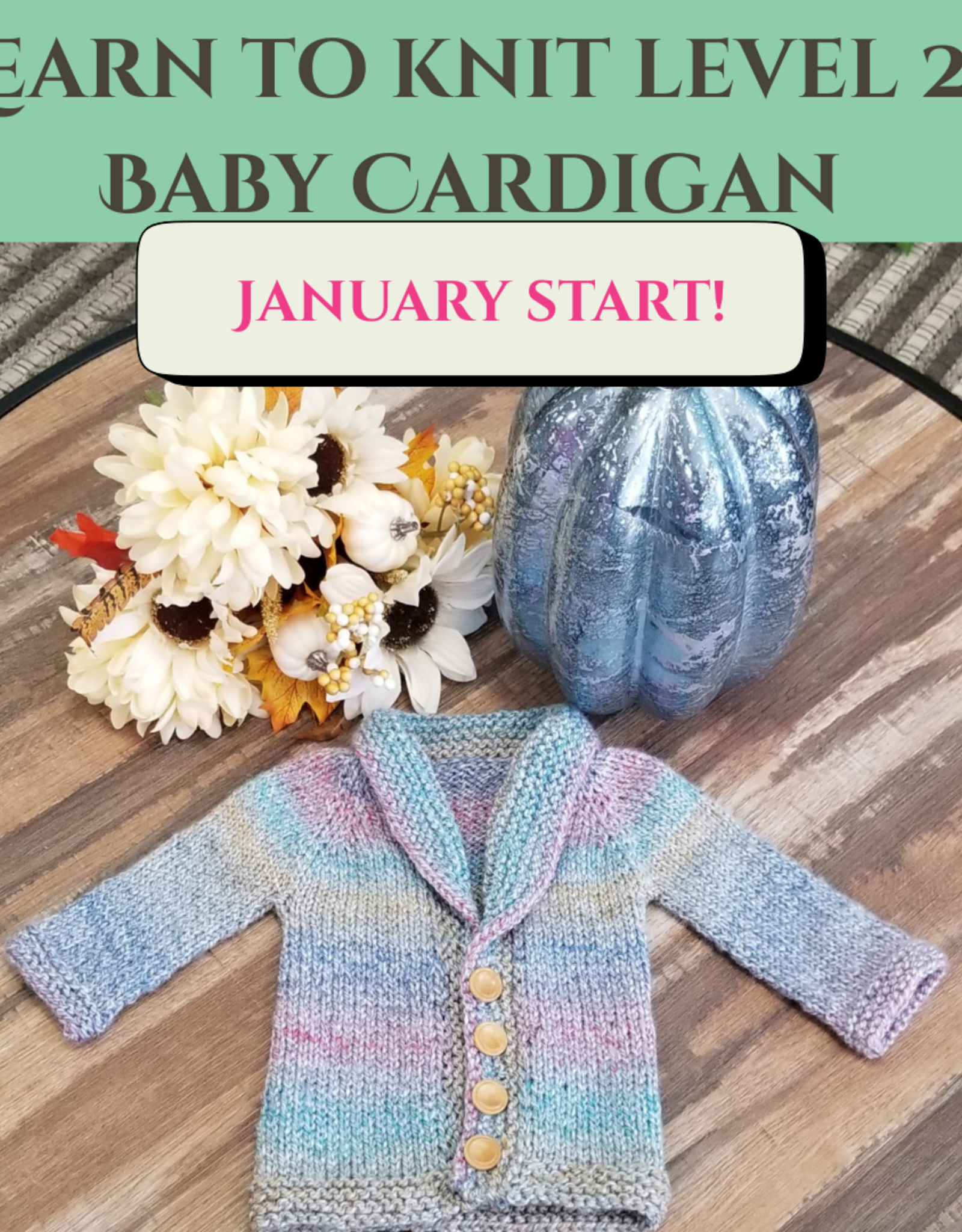 Learn to Knit Level 2 - Baby Cardigan