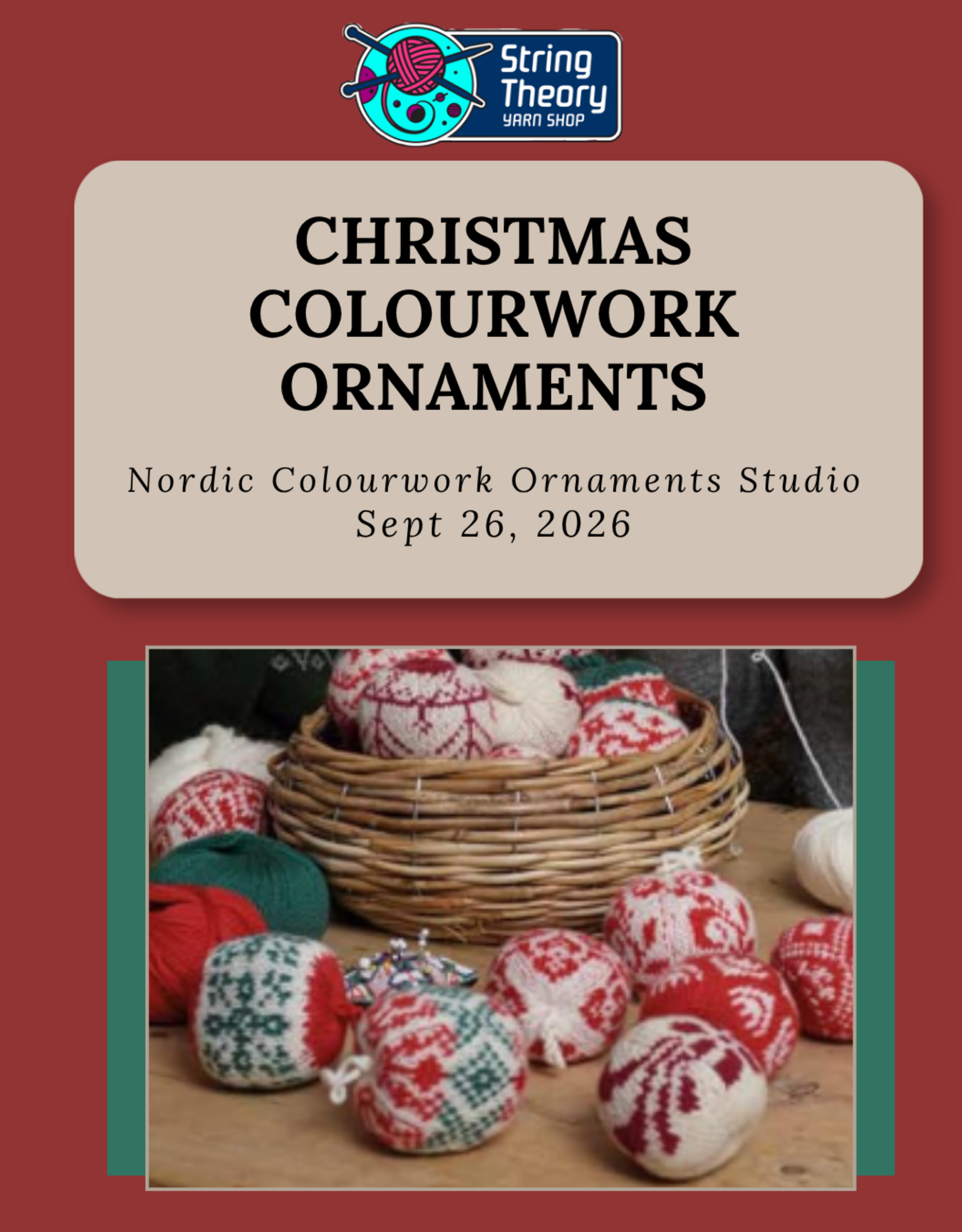 Sept 26 - Christmas  Nordic Colourwork Ornaments Studio