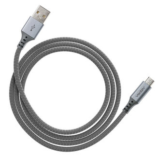 Ventev Charge/Sync Metallic Cable Micro USB 4ft Steel Gray