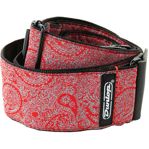 Jim Dunlop Dunlop Jacquard Paisley Red Strap