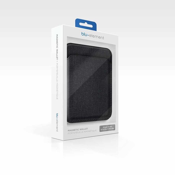 Blu Element MagSafe Compatible Fabric Card Holder Black iPhone 12 Pro Max/12 Pro/12/12 mini