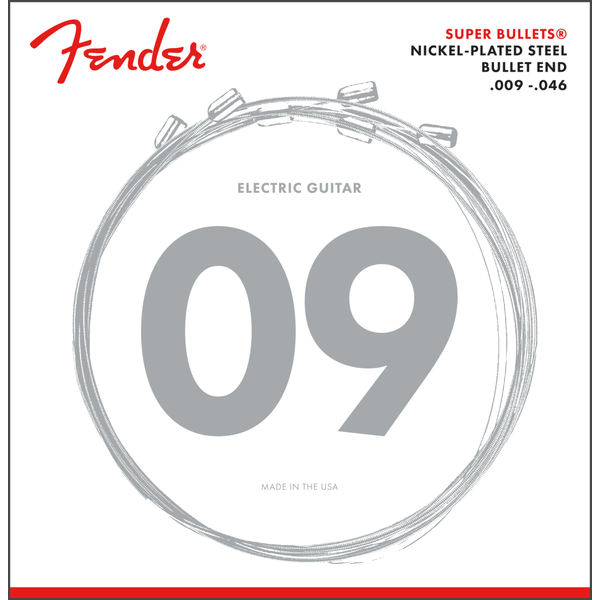 Fender Fender Super Bullets Nickel-Plated Steel Bullet End  Electric Strings Light 9-46