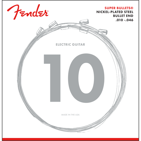 Fender Fender Super Bullets Nickel-Plated Steel Bullet End Electric Strings Regular 10-46