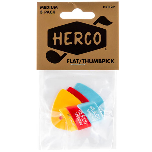 Jim Dunlop Jim Dunlop HE112P Herco Flat Thumbpicks Medium (3-Pack)