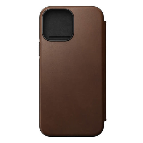 Nomad Nomad Horween Leather Rugged Folio Case Rustic Brown iPhone 13 Pro Max