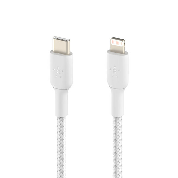 Belkin Belkin - Charge/Sync Braided USB-C to Lightning Cable 4ft White
