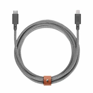 Native Union Belt XL Charge/Sync Cable USB-C to Lightning 10ft Zebra