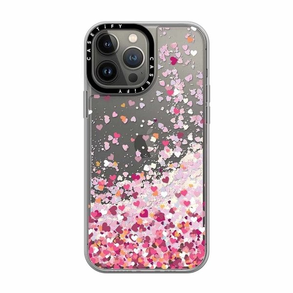 Casetify Glitter Case Confetti Hearts for iPhone 13 Pro Max
