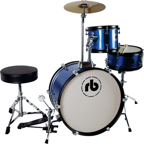 RB Drums RB Drums Junior 3-Piece Drum Set Blue Sparkle