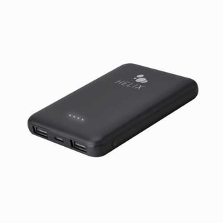 Helix Helix Powerbank 5,000 mAh with Dual USB-A Ports Black