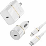 Otterbox Otterbox Lightning to USB-C Fast Charge 20W Wall and Car Charging Kit White