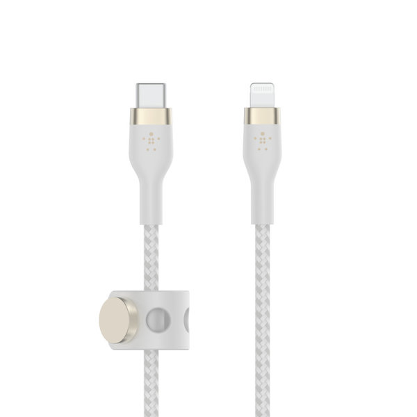 Belkin Belkin BOOSTCHARGE PRO Flex USB-C Charge/Sync Cable with Lightning Connector 6ft White