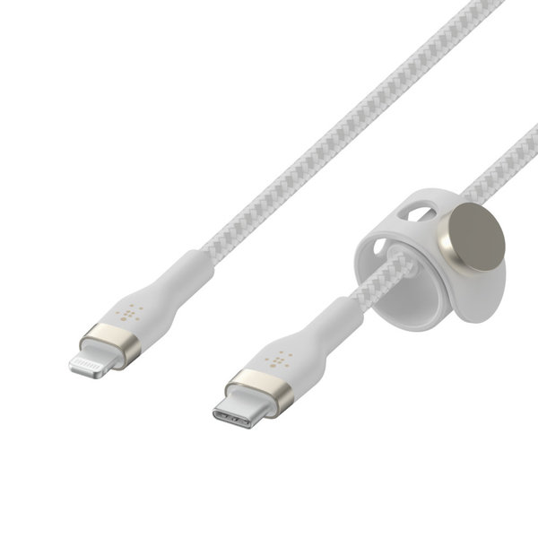 Belkin Belkin BOOSTCHARGE PRO Flex USB-C Charge/Sync Cable with Lightning Connector 6ft White
