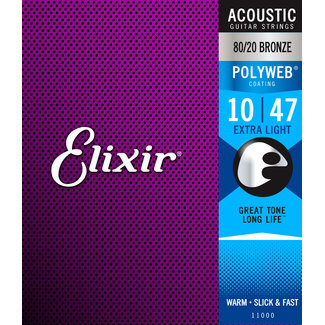 Elixir Elixir 11000 80/20 Bronze Acoustic Strings Polyweb 10-47