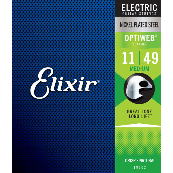 Elixir Elixir 19102 Nickel Plated Steel With Optiweb Coating Electric Strings Medium 11-49