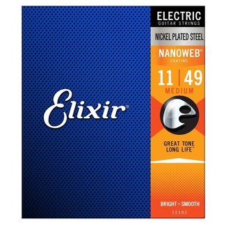 Elixir Elixir 12102 Nickel Plated Steel Electric Strings With Nanoweb Coating Medium 11-49