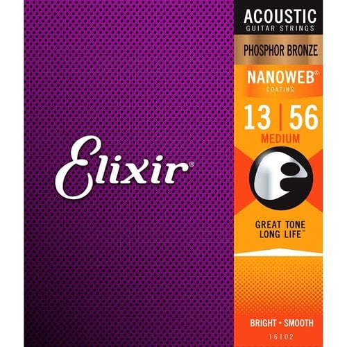 Elixir Elixir 16102 Phosphor Bronze Acoustic Strings Nanoweb 13-56