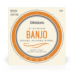 D'Addario D’Addario EJ61 Nickel-Plated Steel Loop End 5-String Banjo Medium 10-23