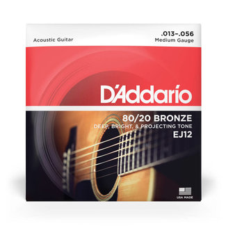 D'Addario D’Addario EJ12 80/20 Bronze Acoustic Guitar Strings Medium 13 - 56