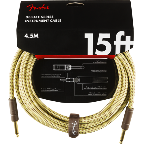 Fender Fender Deluxe Series Angled Instrument Cables Gold 15ft