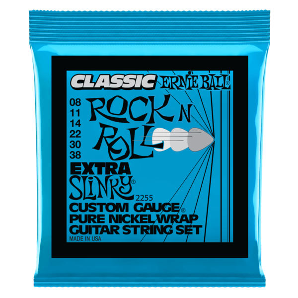 Ernie Ball Ernie Ball 2255 Classic Rock N Roll Pure Nickel Electric Guitar Strings Custom 8-38