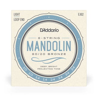 D'Addario D’Addario EJ62 8-String Mandolin 80/20 Bronze Loop End Strings Light