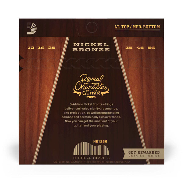 D'Addario D’Addario NB1256 Nickel Bronze Acoustic Strings Light/Medium 12-56