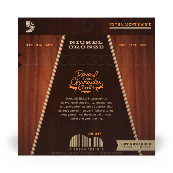 D'Addario D'addario NB1047 Nickel Bronze Acoustic Strings Extra Light 10-47