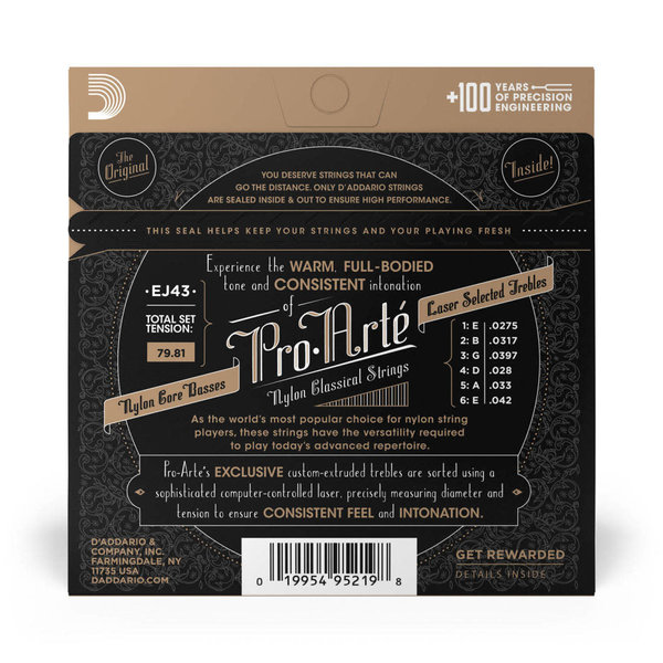 D'Addario D'addario EJ43 Pro Arte Silverplated Classical Strings Light Tension