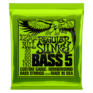 Ernie Ball Ernie Ball 2836 Regular Slinky 5-String Nickel Wound Electric Bass Strings 45-130