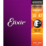 Elixir Elixir 16002 Phosphor Bronze Acoustic Strings Nanoweb 10-47