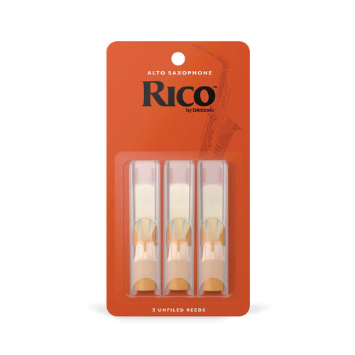 D'Addario RJA0330 Rico Alto Saxophone Unfiled Reeds Strength 3.0 (3-Pack)