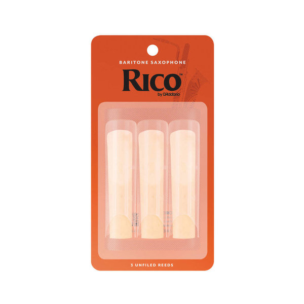 D'Addario RLA0320 Rico Baritone Sax Unfiled Reeds Strength 2.0 (3-Pack)