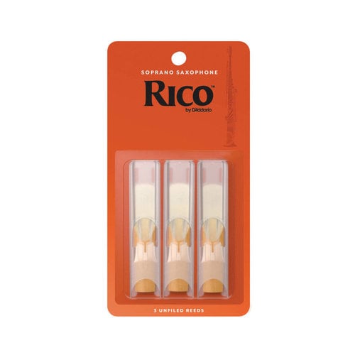 D'Addario RIA0320 Rico Soprano Saxophone Unfiled Reeds Strength 2.0 (3-Pack)