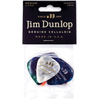 Jim Dunlop Dunlop Celluloid Guitar Pick Variety Pack Medium 12 Pack