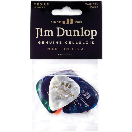 Jim Dunlop Dunlop Celluloid Guitar Pick Variety Pack Medium 12 Pack