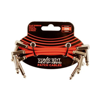 Ernie Ball Ernie Ball 3'' Flat Ribbon Cable 3 Pack Red