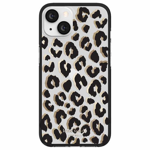 Kate Spade Kate Spade Protective Hardshell Case City Leopard Black Gold Foil for iPhone 14/13