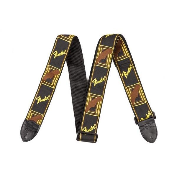 Fender Fender Monogrammed Black/Yellow/Brown 2” Guitar Strap