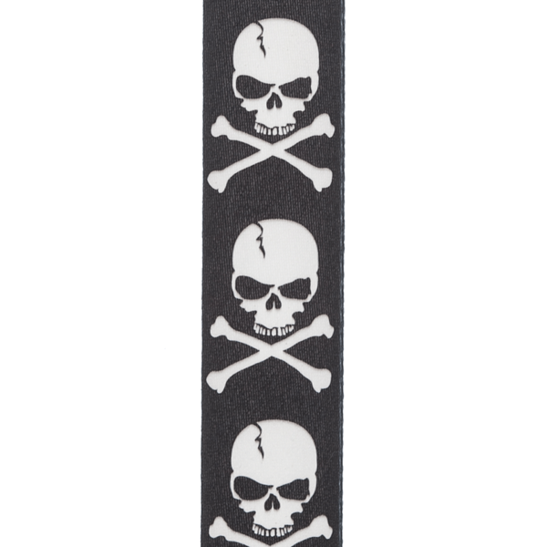D'Addario D'addario 50H01 Polyester Woven Guitar Strap Skull & Cross Bone