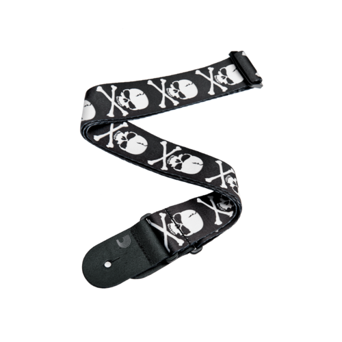 D'Addario D'addario 50H01 Polyester Woven Guitar Strap Skull & Cross Bone