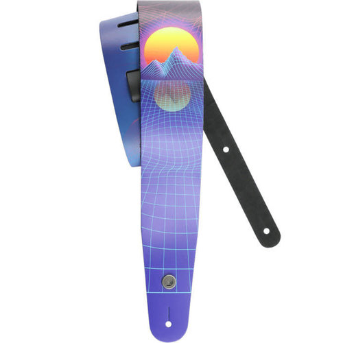 Planet Waves Planet Waves Outrun Printed Leather Guitar Strap Sunset