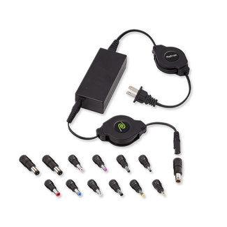 Helix Helix Universal Retractable Laptop Charger with 13 Adapter Tips 65W Black