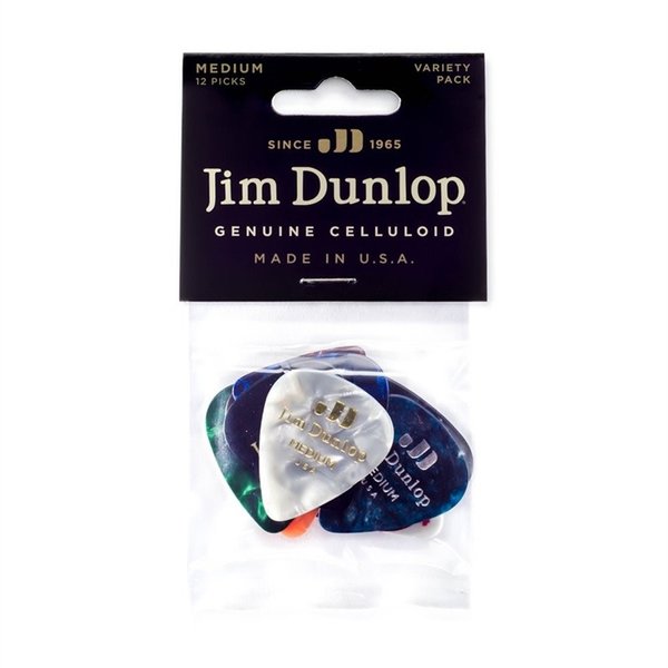 Jim Dunlop Dunlop PVP106 Celluloid Guitar Pick Variety Pack Medium 12 Pack