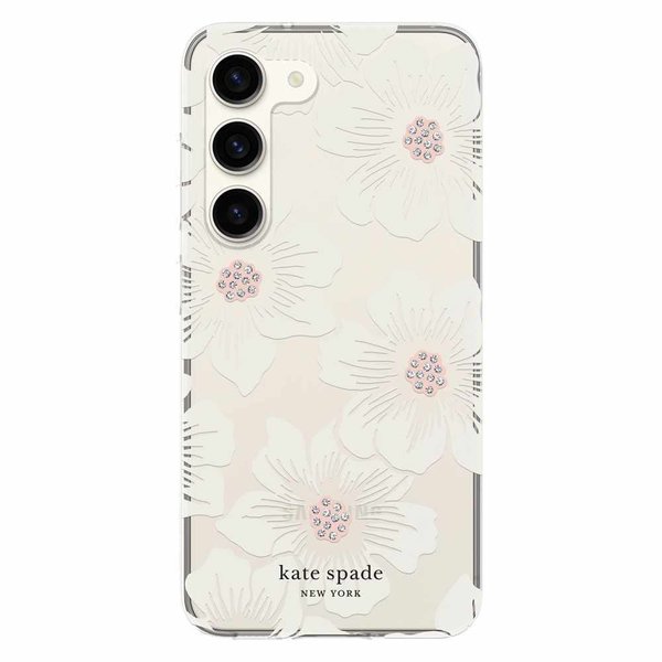 Kate Spade Kate Spade Protective Hardshell Case Hollyhock Floral Clear/Cream for Samsung Galaxy S23