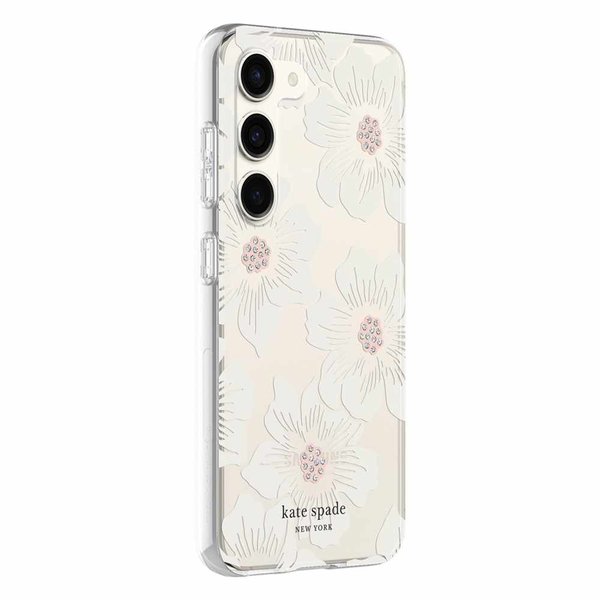 Kate Spade Kate Spade Protective Hardshell Case Hollyhock Floral Clear/Cream for Samsung Galaxy S23