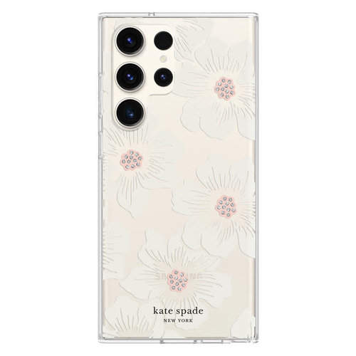 Kate Spade Kate Spade Protective Hardshell Case Hollyhock Floral Clear/Cream for Samsung Galaxy S23 Ultra