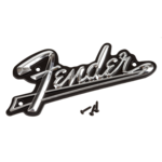 Fender Fender® Black Panel Amplifier Logo Silver on Black