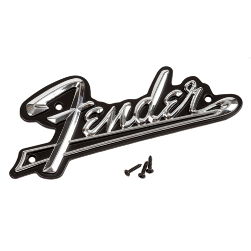 Fender Fender® Black Panel Amplifier Logo Silver on Black