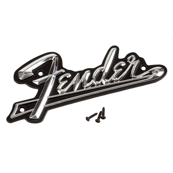 Fender Fender® Black Panel Amplifier Logo Silver on Black
